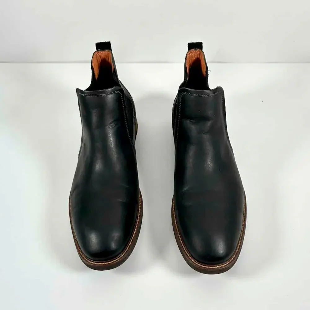 Florsheim Men's Lodge Plain Toe Gore Chelsea Boot In Black Leather - 11 M